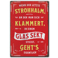 LANOLU Fotomagnet "Strohhalm Glas Sekt steckt" - 8 x 5,5 cm