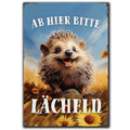 LANOLU Fotomagnet "Igel ab hier bitte lächeln" - 8 x 5,5 cm