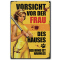 LANOLU Fotomagnet "Vorsicht vor der Frau des Hauses" - 8 x 5,5 cm