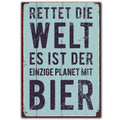 LANOLU Fotomagnet "Rettet die Welt, der einzige Planet mit Bier" - 8 x 5,5 cm