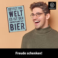 LANOLU Fotomagnet "Rettet die Welt, der einzige Planet mit Bier" - 8 x 5,5 cm