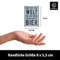 LANOLU Fotomagnet "Rettet die Welt, der einzige Planet mit Bier" - 8 x 5,5 cm