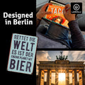 LANOLU Fotomagnet "Rettet die Welt, der einzige Planet mit Bier" - 8 x 5,5 cm