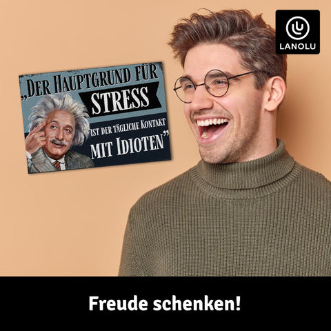 LANOLU Fotomagnet "Der Hauptgrund für Stress" - 8 x 5,5 cm