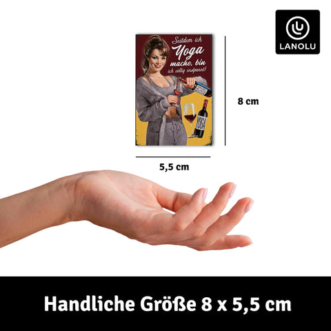 LANOLU Fotomagnet "Seitdem ich Yoga mache" - 8 x 5,5 cm