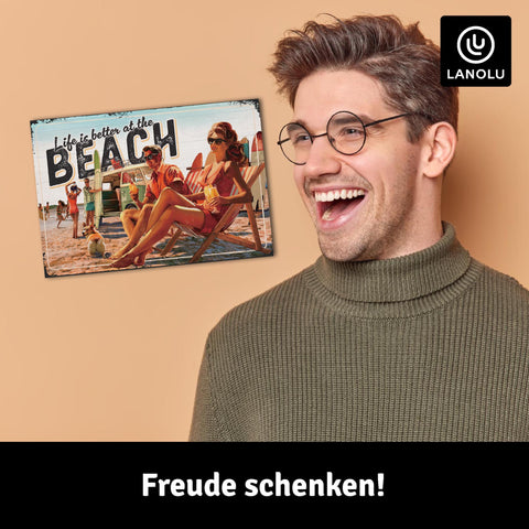 LANOLU Fotomagnet "Life is better at the Beach" - 8 x 5,5 cm