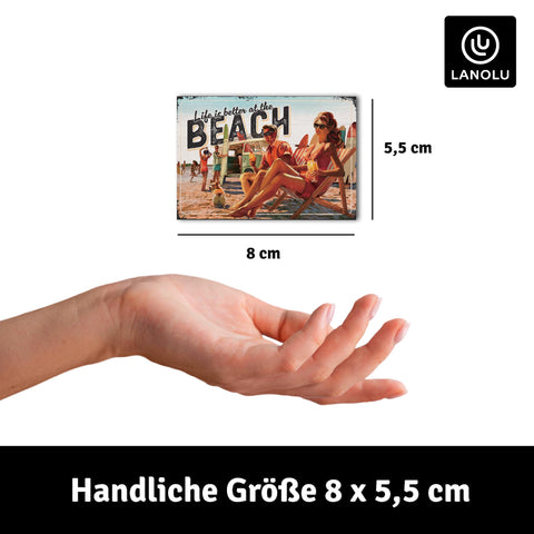LANOLU Fotomagnet "Life is better at the Beach" - 8 x 5,5 cm