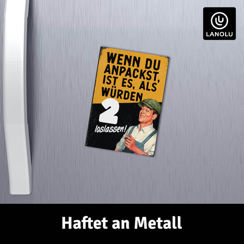 LANOLU Fotomagnet Wenn du anpackst ist es, als würden 2 loslassen 8 x 5,5 cm