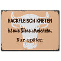 LANOLU Fotomagnet Hackfleisch kneten ist wie Tiere streicheln. Nur später 8 x 5,5