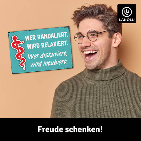 LANOLU Fotomagnet Wer randaliert wird relaxiert 8 x 5,5 cm