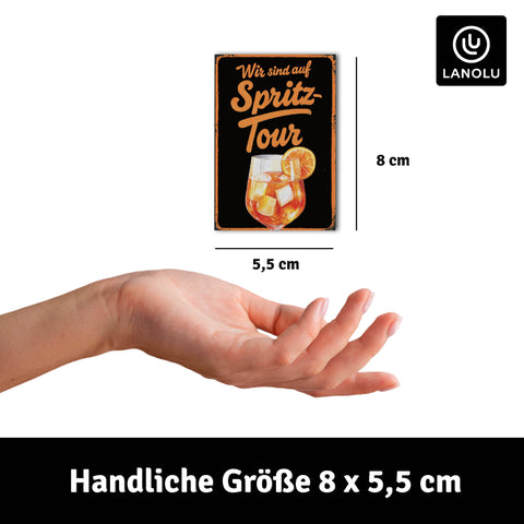 LANOLU Fotomagnet Wir sind auf Spritztour 8 x 5,5 cm