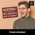 LANOLU Fotomagnet Achtung Wer plündert wird erschossen! 8 x 5,5 cm
