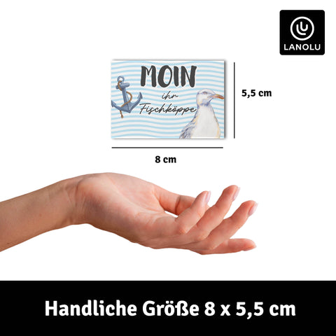 LANOLU Fotomagnet Moin Ihr Fischköppe 8 x 5,5 cm