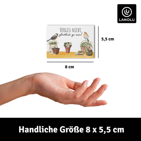 LANOLU Fotomagnet Vergiss nicht glücklich zu sein 8 x 5,5 cm