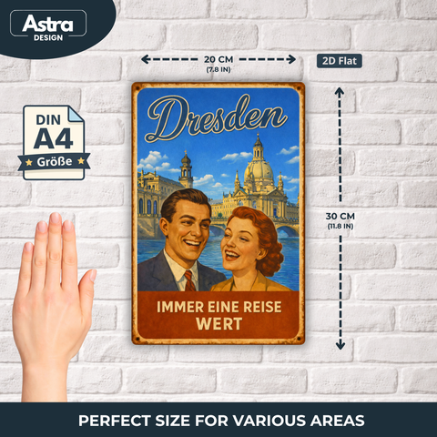 Blechschild 20x30cm – Dresden Immer eine Reise wert