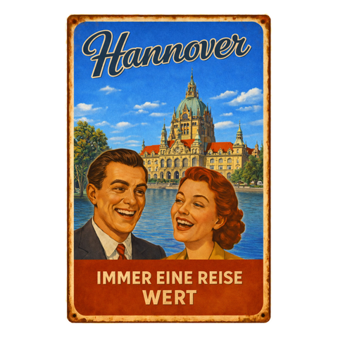 Blechschild 20x30cm – Hannover Immer eine Reise wert