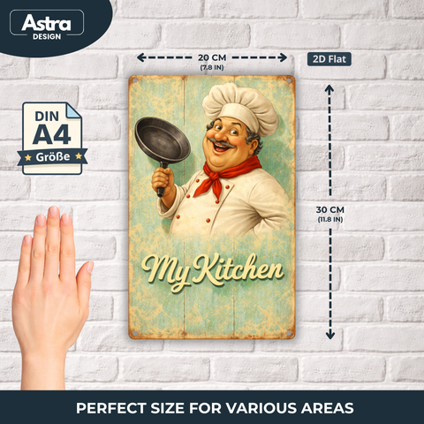 Blechschild 20x30cm – My Kitchen Koch Retro Motiv