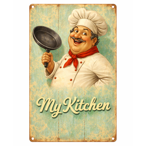 Blechschild 20x30cm – My Kitchen Koch Retro Motiv