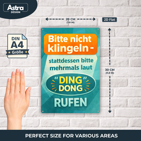Blechschild 20x30cm – Bitte nicht klingeln Ding Dong rufen