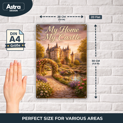 Blechschild 20x30cm – My Home My Castle Schloss Motiv
