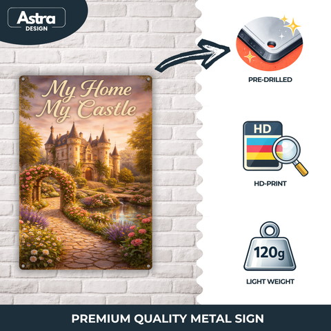 Blechschild 20x30cm – My Home My Castle Schloss Motiv