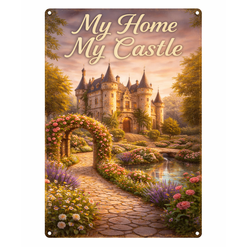 Blechschild 20x30cm – My Home My Castle Schloss Motiv