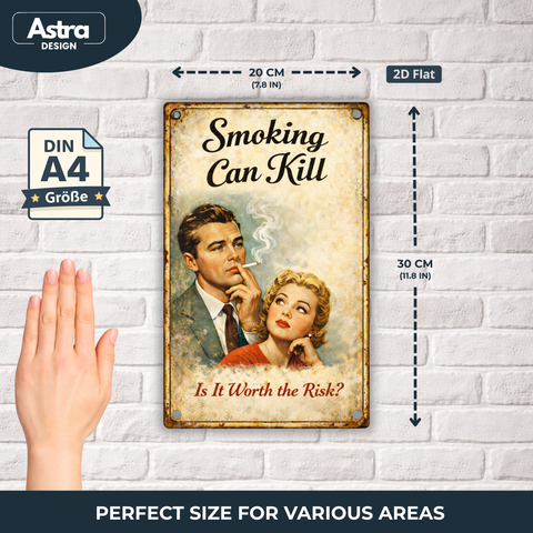 Blechschild 20x30cm – Smoking Can Kill Retro Warnmotiv