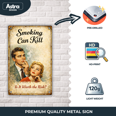 Blechschild 20x30cm – Smoking Can Kill Retro Warnmotiv