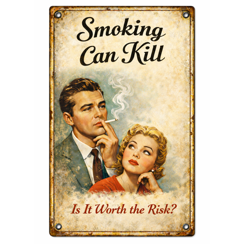 Blechschild 20x30cm – Smoking Can Kill Retro Warnmotiv