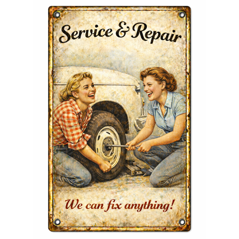 Blechschild 20x30cm – Service & Repair Retro Werkstatt Motiv