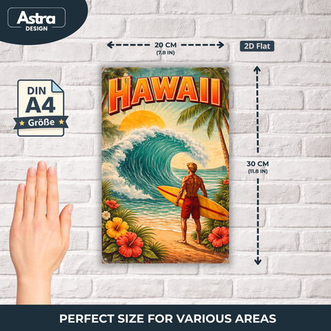 Blechschild 20x30cm – Hawaii Surf Strand Retro Motiv