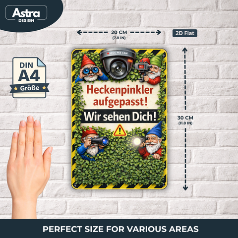 Blechschild 20x30cm – Heckenpinkler aufgepasst Wir sehen Dich