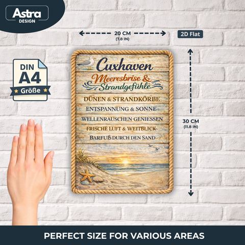 Blechschild 20x30cm – Cuxhaven Meeresbrise & Strandgefühle