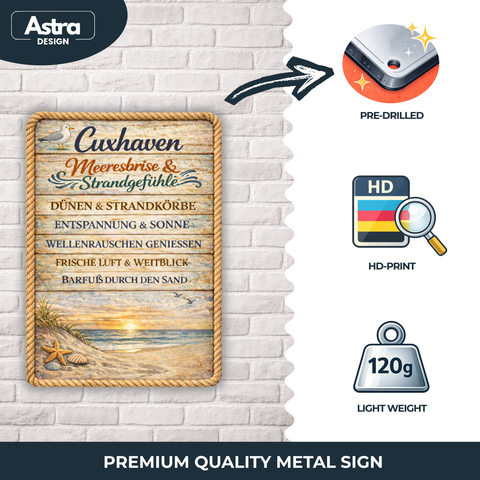 Blechschild 20x30cm – Cuxhaven Meeresbrise & Strandgefühle
