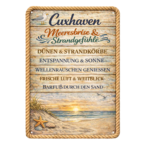 Blechschild 20x30cm – Cuxhaven Meeresbrise & Strandgefühle