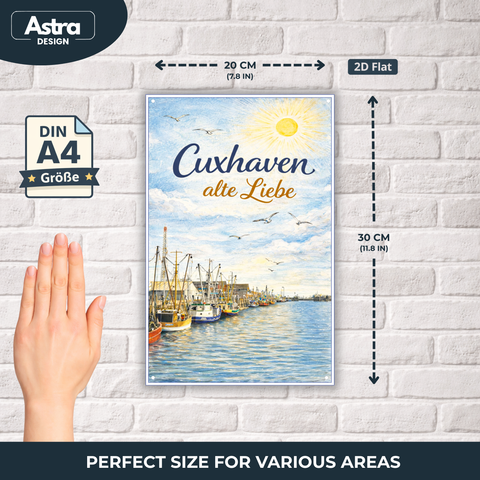 Blechschild 20x30cm – Cuxhaven alte Liebe Hafenmotiv