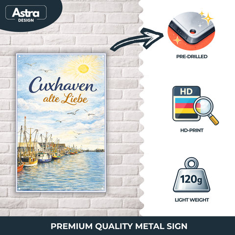 Blechschild 20x30cm – Cuxhaven alte Liebe Hafenmotiv