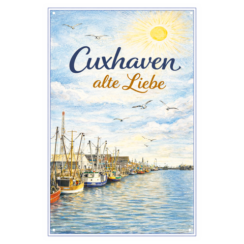 Blechschild 20x30cm – Cuxhaven alte Liebe Hafenmotiv