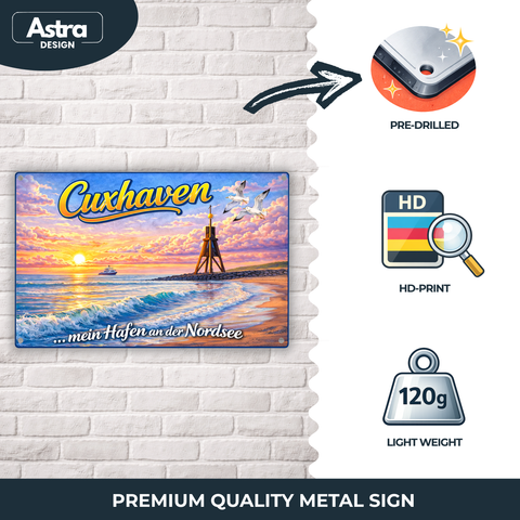 Blechschild 20x30cm – Cuxhaven mein Hafen an der Nordsee