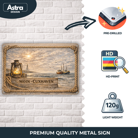 Blechschild 20x30cm – Moin Cuxhaven Nordsee Hafen