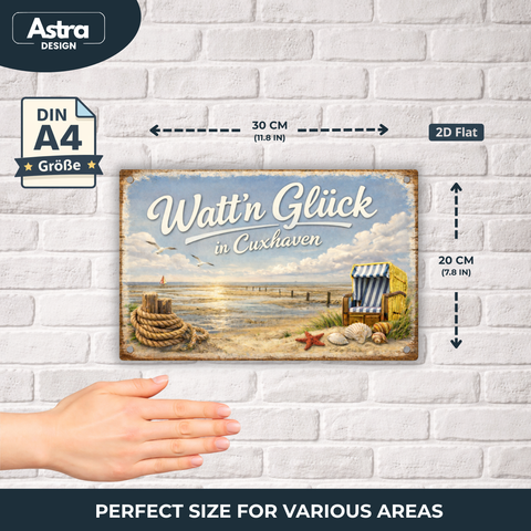 Blechschild 20x30cm – Watt’n Glück in Cuxhaven Nordsee