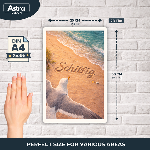Blechschild 20x30cm – Schillig Nordsee Strand Möwe