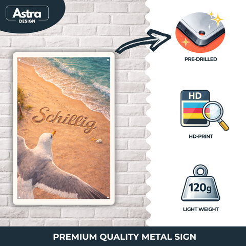Blechschild 20x30cm – Schillig Nordsee Strand Möwe