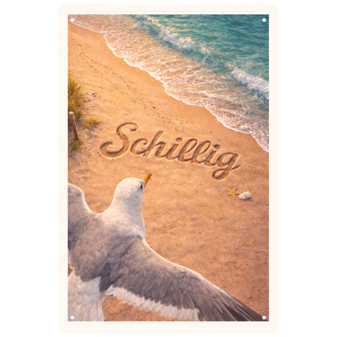 Blechschild 20x30cm – Schillig Nordsee Strand Möwe
