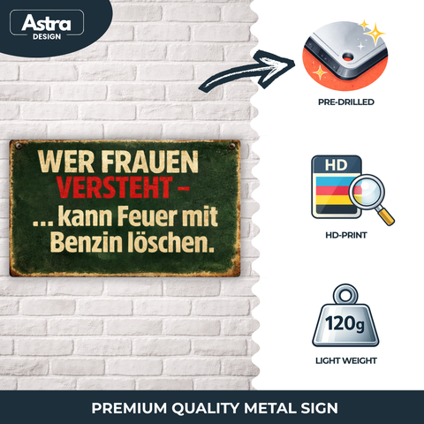 Blechschild 30x20 cm – Wer Frauen versteht Spruch Retro Humor