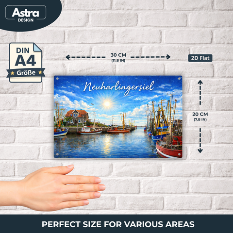 Blechschild 20x30cm – Neuharlingersiel Hafen Motiv