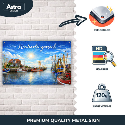Blechschild 20x30cm – Neuharlingersiel Hafen Motiv
