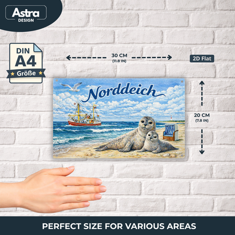 Blechschild 20x30cm – Norddeich Nordsee Strand Motiv