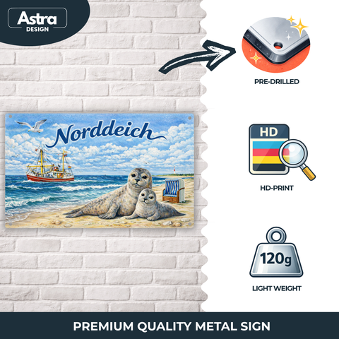 Blechschild 20x30cm – Norddeich Nordsee Strand Motiv