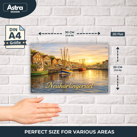 Blechschild 20x30cm – Neuharlingersiel Hafen Sonnenuntergang